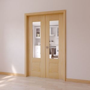 1 Lite Clear Glazed 2 Panel Internal French Door Set (H)2020mm (W)1230mm Review thumbnail